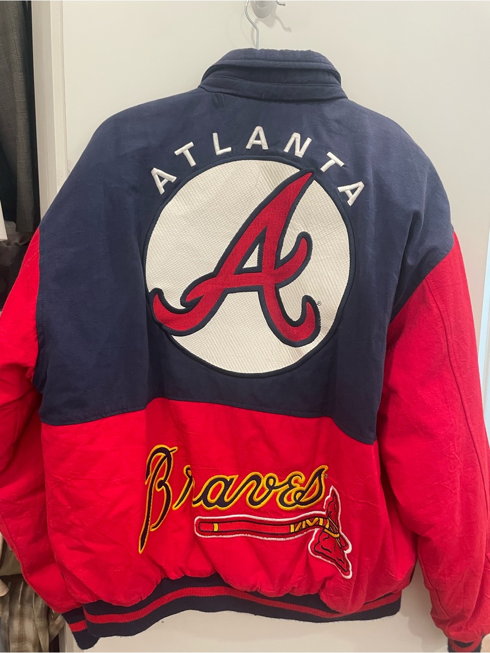 Atlanta Braves Vintage Team Jacket - Navy & Red